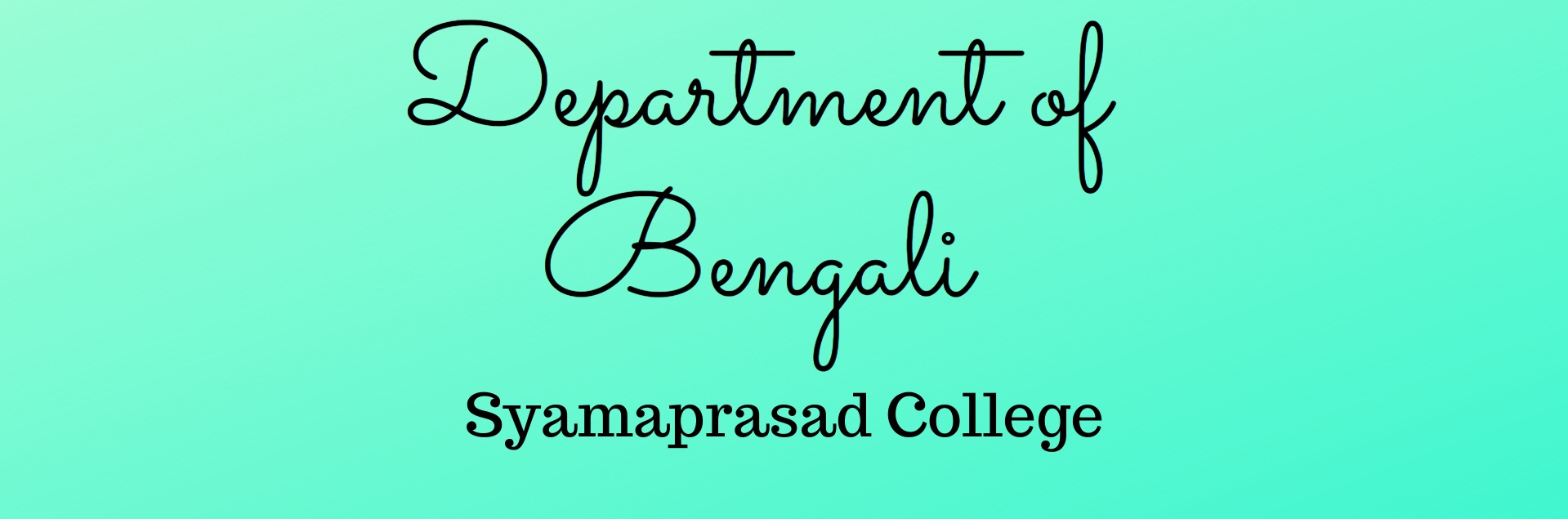 DEPARTMENT OF BENGALI